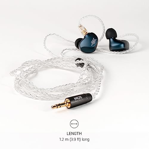 MEZE AUDIO | Rai Series MMCX | Headphones HiFi Cable Replacement 3.5mm Male to Dual MMCX Connector Plug | Silver Plated Upgrade 3.5mm Jack | Cable Length 1.2m/3.9ft - size: 3.5 mm ( Standard )