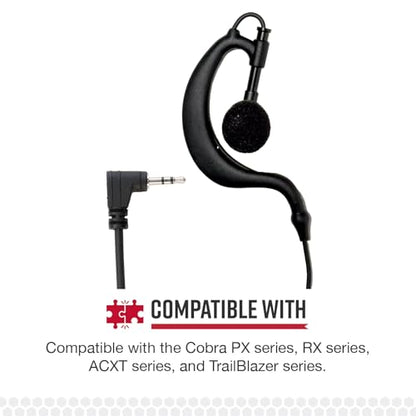 Cobra 2.5mm C-Style in-Ear Headset with Foam Earpiece | Comfortable Noise-Isolating Communication Earpiece for Two-Way Radios with Soft Foam Tip - style: In-Ear Headset with Foam Earpiece