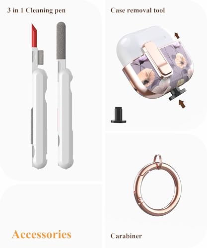 TATOFY for AirPods Pro 2nd Generation Case with Lock Carabiner Cleaner, Slim AirPod Pro 1st & 2nd Hard Case Cover, Compatible with MagSafe (Purple) - color: Violet, size: AirPods Pro 1st & 2nd Gen