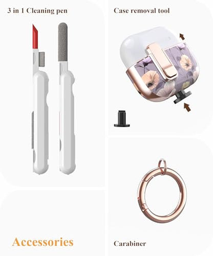 TATOFY for AirPods Pro 2nd Generation Case with Lock Carabiner Cleaner, Slim AirPod Pro 1st & 2nd Hard Case Cover, Compatible with MagSafe (Purple) - color: Violet, size: AirPods Pro 1st & 2nd Gen