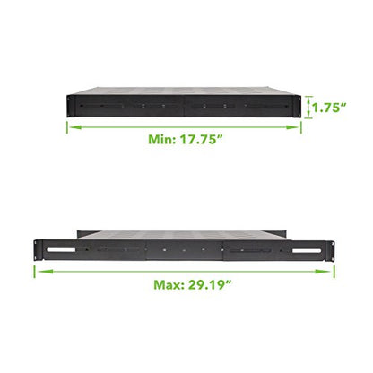 Navepoint 1U 19-Inch Fixed 4-Post Rack Mount Server Shelf with Adjustable Depth from 18-29 Inch Black - size: 18" Deep
