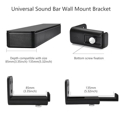 Soundbar Wall Mount for Sony,JBL,LG,Bose SoundBar Mounting Bracket Under TV | Soundbar Mount Shelf for Samsung,Roku,Vizio, Sound Bar Mounting Bracket,TV Speaker Adjustable Wall Mount Kit