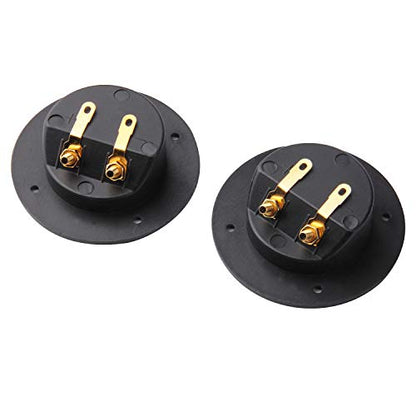 Arroyner 5Pcs 3-Inch Speaker Box Terminal Cup DIY 2-Way Speaker Box Terminal Binding Post Round Spring Cup Connector - color: Black-5pcs