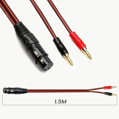 Banana Plug to XLR Speaker Cable Banana Plug to XLR Female Plug Extended Speaker Cable for Power Amplifiers,Speakers,etc(4.92 FT) (1.5M) - size: 1.5M