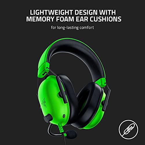 Razer BlackShark V2 X Gaming Headset, 3.5mm Audio Jack, Green - color: Green, size: 3.5 mm (Pack of 1), style: PC
