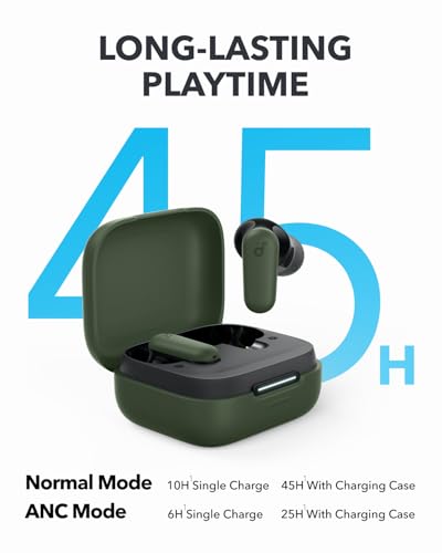 Soundcore P30i by Anker Noise Cancelling Earbuds, Hands-Free Viewing | Strong and Smart Noise Cancelling, Powerful Bass, 45H Playtime, 2-in-1 Case and Phone Stand, IP54, Bluetooth 5.4 - color: Green
