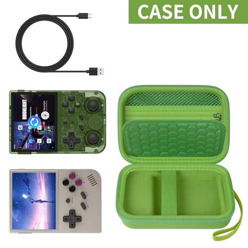 PAIYULE Travel Carrying Case for R36S RG353V RG353VS Handheld Game Console - color: Green, style: For R36s