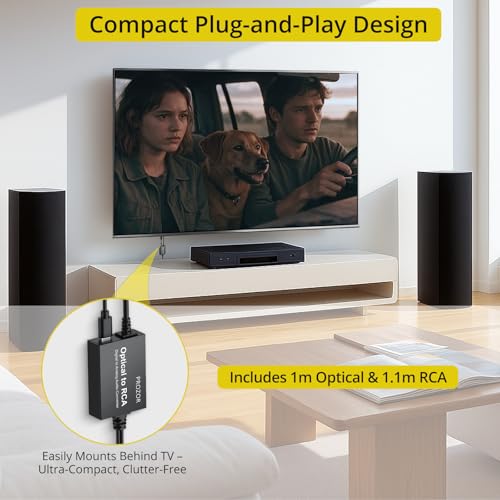 PROZOR 192KHz Digital to Analog Audio Converter 7ft/2.1m Cable Optical to RCA Adapter Built-in Audio Amplifier Chip DAC Digital Audio Converter SPDIF Toslink to RCA for HDTV Amp Blu-Ray DVD PS3 PS4 - size: 7ft PCM