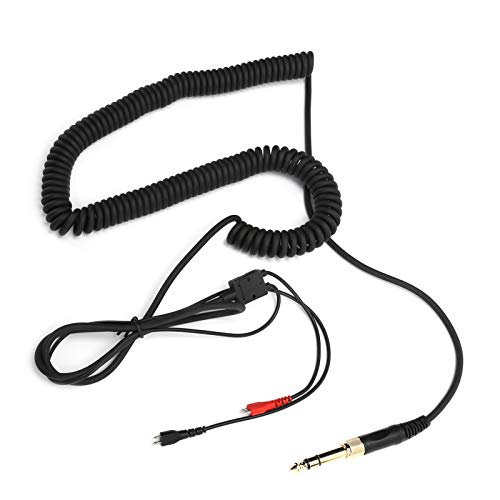 Diyeeni Coiled Headphone Cable for HD25 HD560 HD540 3.5mm to 6.35mm Adapter OFC Copper Wire Twisted Pair Design HD Sound 1.5m Unstretched 6m Stretched