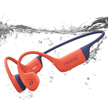 Bone Conduction Headphones,IPX8 Waterproof Swimming Headphones,32GB Memory Open Ear Headphones with Mic,Wireless Bluetooth Earbuds Underwater Sport Earphones for Workout Running Cycling Gift