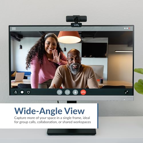 Cyber Acoustics WC-3000 5MP Super HD Webcam | Dual Omnidirectional Mics, Rotating Privacy Shutter, Auto-Focus Lens, Universal Monitor Mount, USB-A Plug-and-Play - size: WC-3000
