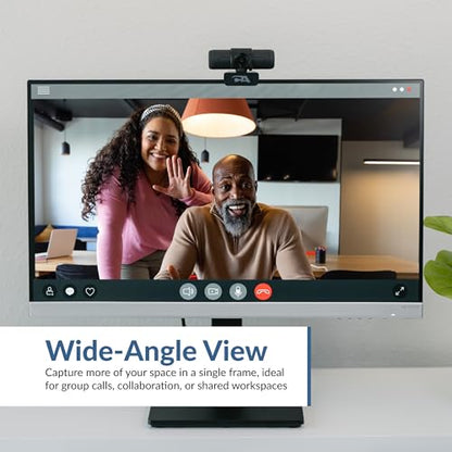 Cyber Acoustics WC-3000 5MP Super HD Webcam | Dual Omnidirectional Mics, Rotating Privacy Shutter, Auto-Focus Lens, Universal Monitor Mount, USB-A Plug-and-Play - size: WC-3000