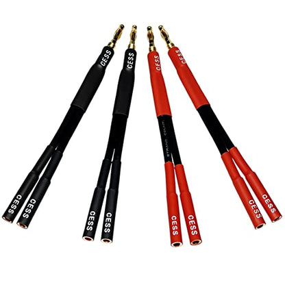 CNCESS CESS-142x4 바나나 플러그 스플리터 5.1cm(2인치) 1아웃 (4팩) - style: 4팩