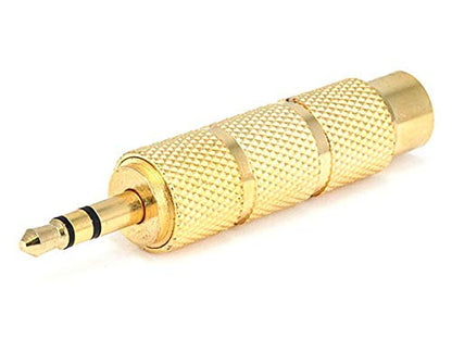 Monoprice 107165 3.5mm Stereo Plug to 6.35mm Stereo Jack Adaptor, Gold Plated