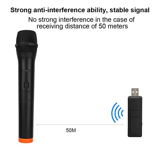 Tangxi VHF Microphone, Universal Handheld Karaoke Mic Speaker, Over 110 DB Outdoor Indoor Cordless Microphone System with USB Reciver for Singing, Karaoke, Speech,