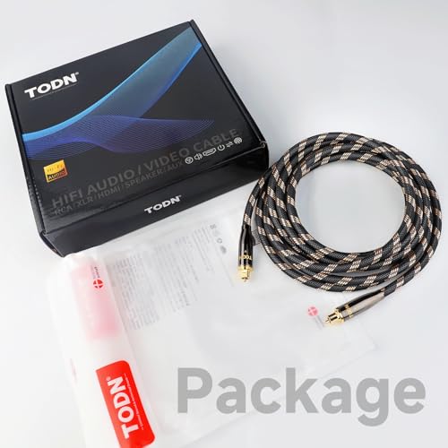 TODN 3ft HiFi Optical Audio Cable Digital Fiber Optic Toslink S/PDIF Cable | POF Conductor, 24K Gold-Plated Plugs, Pure Copper Shell, Audiophile HiFi Surround Sound System for TV, PS4, Xbox, CD - size: 3.3ft/1m