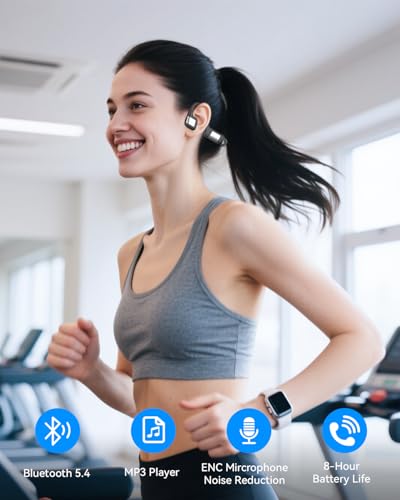 MONODEAL Bone Conduction Headphones Swimming Headphones, IP68 Waterproof | Bluetooth 5.4, Built-in 32GB MP3 Memory, Open Earphones Underwater Earbuds for Swimming Running Cycling