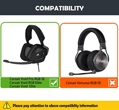Replacement Earpads Cushion Compatible with Corsair Void/Corsair Void Pro Wired & Wireless Gaming Headset Cool Gel Ear Pads with Cooling Gel Layer