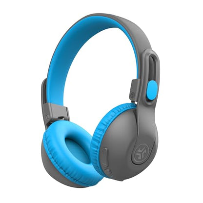 JLab, JBuddies Studio 2, Kids Wireless Headphones, On Ear, Bluetooth, Volume Limiter, Share Mode, Foldable, Grey/Blue