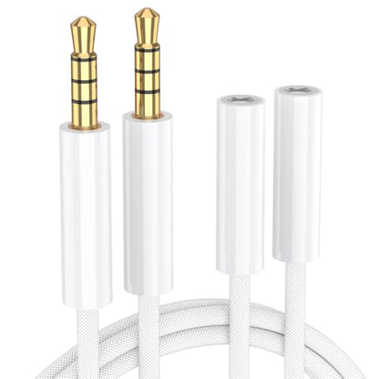 FIidioto Headphone Extension Cable, 2Pack 3.3 Ft 4-Pole TRRS 3.5mm Audio Male to Female Auxiliary Adapter, Hi-Fi Stereo Extension Cable Suitable for Headphones, Smartphones/Home/Car Audio Systems - size: 1M