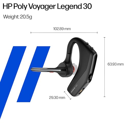 Poly Voyager Legend 30 - Bluetooth Headphones with Mic - Discreet Boom & 4 Noise-Canceling Mics - WindSmart Technology - All-Day Comfort - Seamless Connectivity - Smart Sensors & Call Controls - style: Legend 30