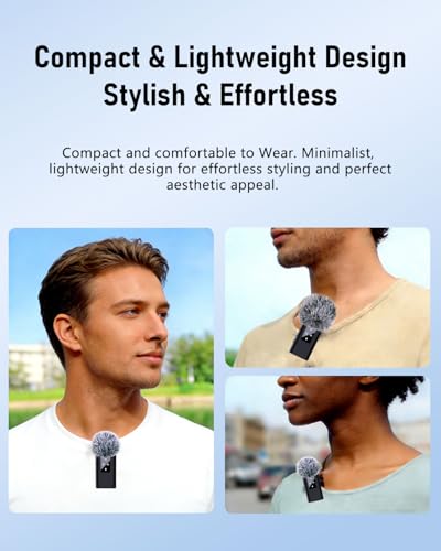 4 Wireless Lavalier Microphones Mini for iPhone Android Phone Pad PC