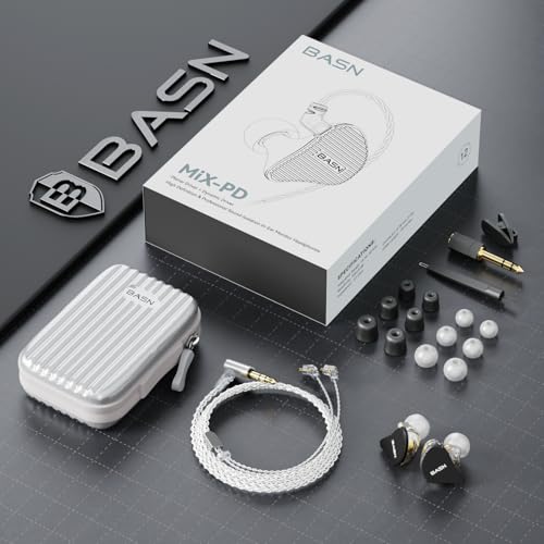 BASN Mix-PD in Ear Monitor,Planar Driver+Dynamic Driver 2-Pin Cable, Black - color: Matt Black