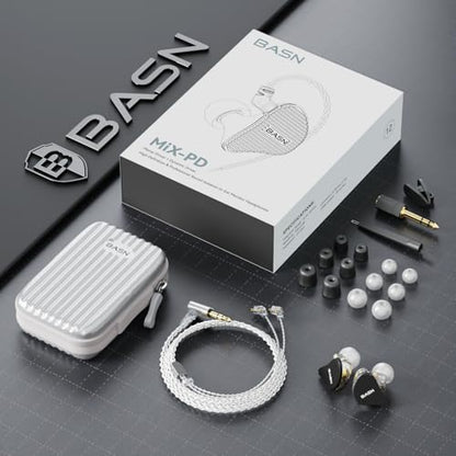 BASN Mix-PD in Ear Monitor,Planar Driver+Dynamic Driver 2-Pin Cable, Black - color: Matt Black