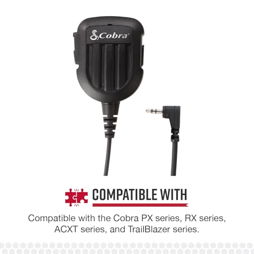 Cobra Shoulder Speaker Microphone | Speaker Mic with Push-To-Talk Button for Cobra Two-Way Radios with 2.5mm Plug - style: Shoulder Speaker Mic