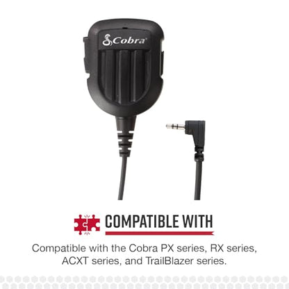 Cobra Shoulder Speaker Microphone | Speaker Mic with Push-To-Talk Button for Cobra Two-Way Radios with 2.5mm Plug - style: Shoulder Speaker Mic
