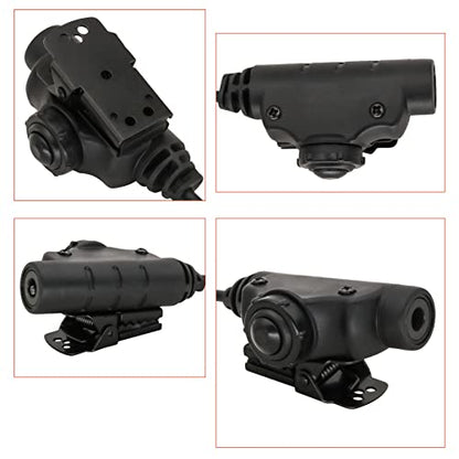 HEARFALCOM U94 V2 PTT Push to Talk Tactical PTT Adapter Civilian Version Compatible with Midland GXT, LXT Series Walkie Talkie （BK） - color: BK 3