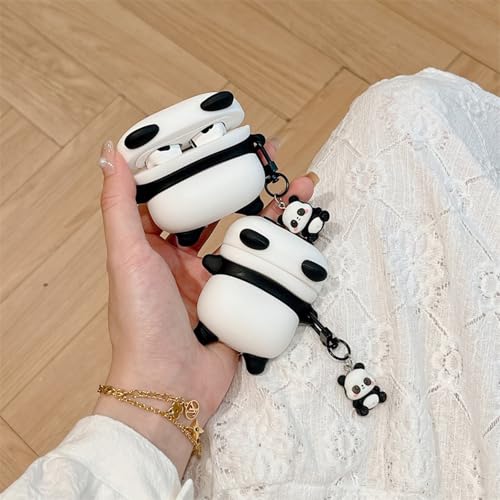 Wireless Charging Earphone Case Compatible with Airpods Pro/Pro2, Cute Animal Lying Panda Design Soft Silicone Full Body Protective Skin Cover, Kids Girls Women Cartoon Earbuds Accessories - color: Lying Panda, size: Airpods Pro/Pro2