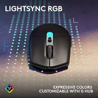 Logitech G305 X Superlight Wireless Gaming Mouse - Black | 59g Lightweight, 44K DPI, 678 IPS, Wireless 2.4 GHz/Bluetooth/USB-C, <170 hr Battery, 6 buttons, RGB, PC/Mac Compatible - color: Black, style: Superlight