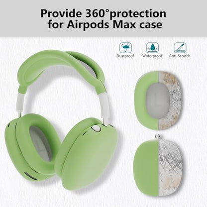 Cover Compatible with AirPods Max, Apple AirPod Max Ear Pad, Ear Cups and Headband Cover 3 in 1, Anti-Scratch Soft Silicone Headphone Accessories, White - color: White