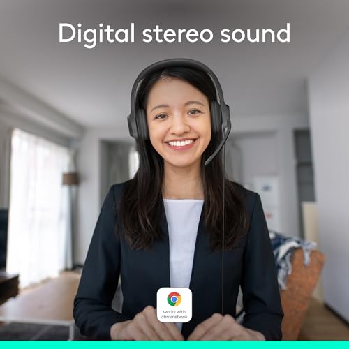 Logitech H390 Wired Headset PC/Laptop Stereo Headphones, USB-A, Black | For PC/Laptop, stereo headphones, microphone, in-line controls, works with Chromebook - color: Black, style: USB-A