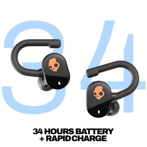 Skullcandy Push Play Active Wireless Earbuds - True Black/Orange - color: True Black/Orange