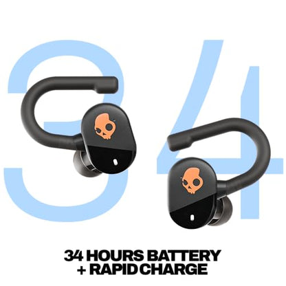 Skullcandy Push Play Active Wireless Earbuds - True Black/Orange - color: True Black/Orange