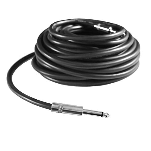 2Pcs 50ft 12AWG 1/4" TS Cable Heavy Duty Audio Amplifier Speaker Cord - size: 50ft