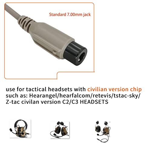 U94 PTT 2 Pin K-Plug & U-174 Cable for Tactical Headset UV5R