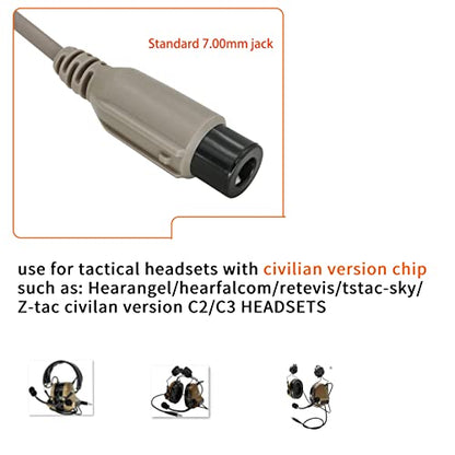 U94 PTT 2 Pin K-Plug & U-174 Cable for Tactical Headset UV5R