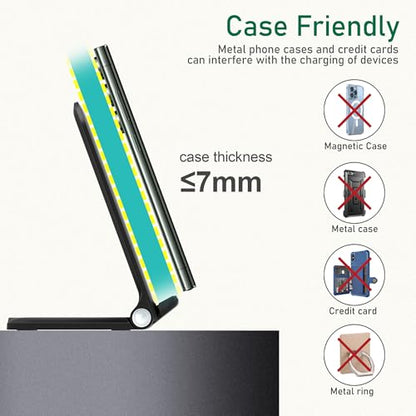 15W Wireless Charger Stand, Foldable Charging Station for Samsung Galaxy S25 S24 S23 S22 S21 S20 Ultra S10 S9 S8 S7 Note10 9 8 7, Desk Stand Up Phone Charger iPhone 17 16 15 14 13 12 Pro Max
