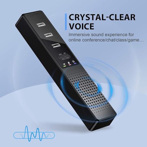 3 in 1 USB Computer Speaker with Microphone, PC Laptop Desktop Conference Speaker with Mic for Smart Home Office and Online Study，360 Degree Enhanced (1-Classic) - style: 1