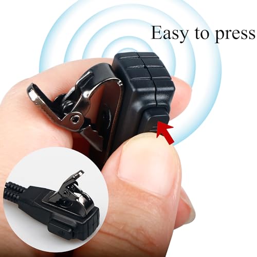 Walkie Talkies Earpiece 2 Pin Acoustic Tube Headset Ear Piece, 2 Pack | Radio Earpiece with Mic PTT Compatible with Baofeng UV-5R BF-888S Retevis H-777 RT21 RT22 Arcshell AR-5 Kenwood 2 Way Radio