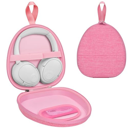 GWCASE Headphone Travel Case with Secure Strap and Accessory Pocket, Pink | Hard Shell Protection, Fits Most Foldable Over-Ear Headphones, 7.87 x 6.8 x 0.9 in Interior, for Daily Carry, Case Only - color: Pink