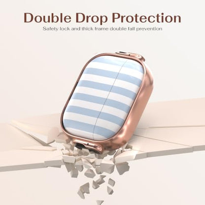 for AirPods Pro 3 Case with Safety Lock, Magsafe Compatible, Blue Stripes - color: Blue White Stripes, size: Airpods Pro 3 Case (2025)