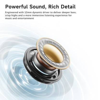 Wireless Ear Buds,Bluetooth Headphones with ENC Noise Cancelling,50H Playtime Earphones with LED Power Display,IPX4 Waterproof Earbuds for Sports/Workout,Smartphone,Laptop,Computer - color: Black