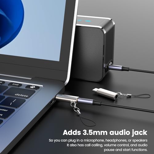 MOSWAG USB C to 3.5mm Audio Headphone Adapter, Typc C to 3.5mm Aux Adapter Zinc Alloy Adapter Compatible with Samsung GalaxyS23 S22 S21 S20 S10 Plus, Ultra S21+, Pixel 7/6, Pad Pro 6 | Hi-Fi Audio Converter and Microphone in Zinc Alloy High Resolution Com