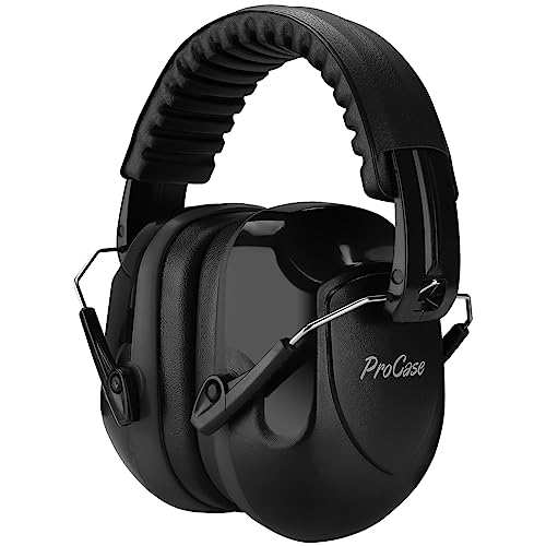 ProCase NRR 28dB Noise Reduction Ear Muffs, Foldable Adjustable Noise Cancelling Headphones - color: 1 - 1 Black