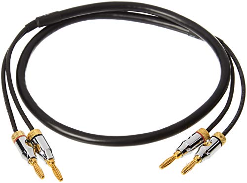 Amazon Basics Banana Plug 16AWG Speaker Cable Wire, CL2 Rated with Gold-Plated Banana-Tip Plugs (4mm), 99.9% Oxygen-Free Stranded Copper Wire, 3 foot, Black - size: 3 Foot