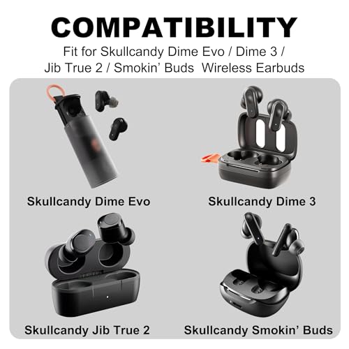 Replacement Ear Tips for Skullcandy Wireless Earbuds | Compatible with Skullcandy Dime Evo / Dime 3 / Jib True 2 / Smokin’ Buds, Soft Silicone Eartips (3 Pairs, Black, S/M/L) - size: S/M/L